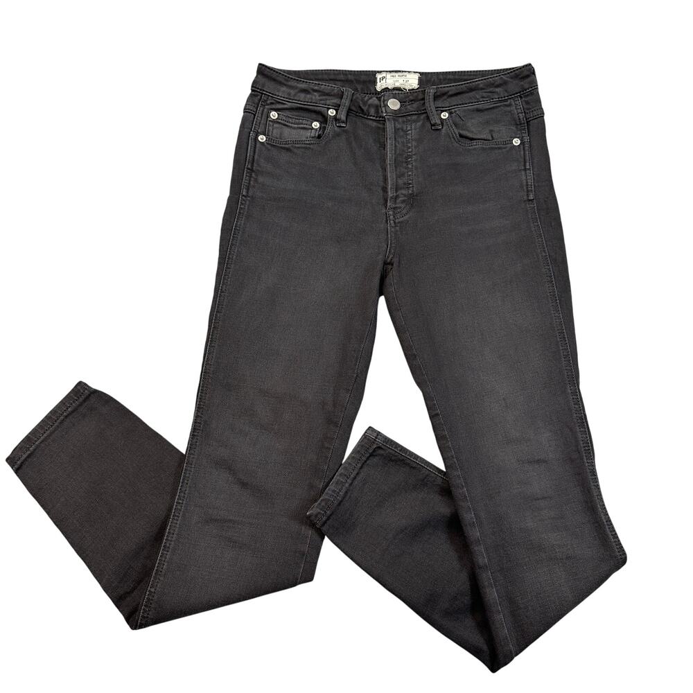 Free People Jeans WMNS 28 Black High Rise Skinny Stretch Denim We The Free
